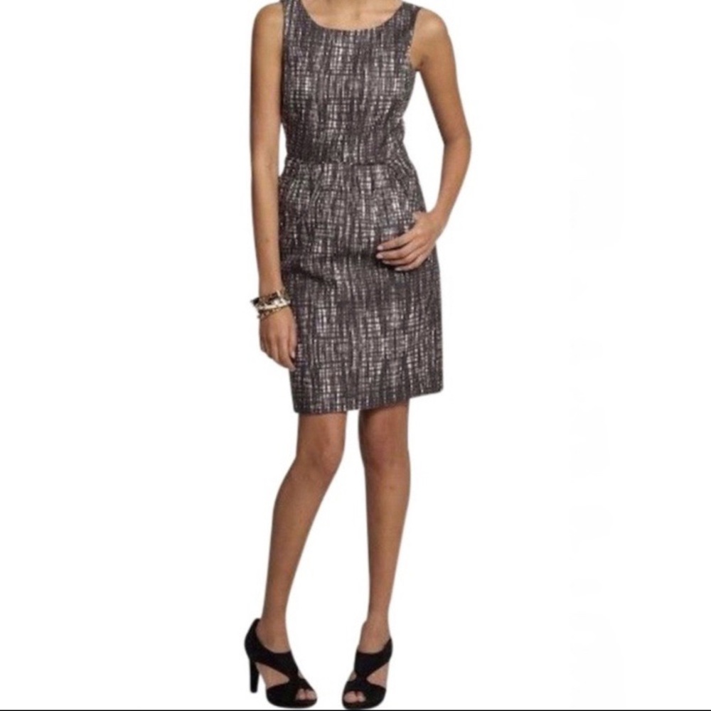 J. Crew Tweed Contessa Sheath Dress V-Back Pockets